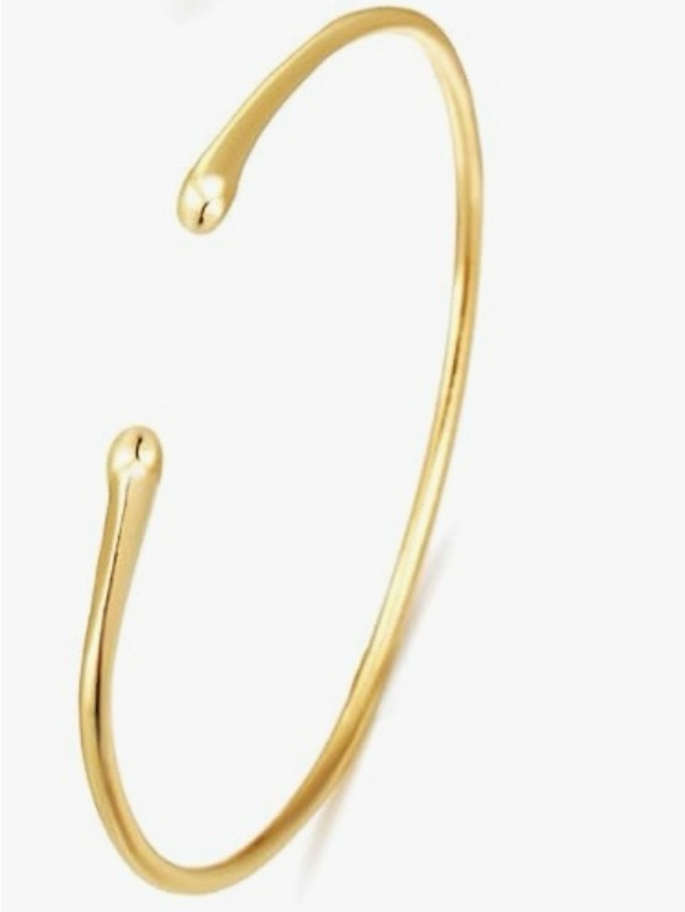 Minimalist Gold Tone Waterproof Open Arm Cuff Bracelet - Women 2cm x 8.5 cm